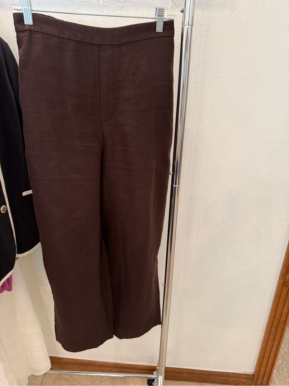 Madewell Women’s Brown Linen-Blend Barrel Leg Pants